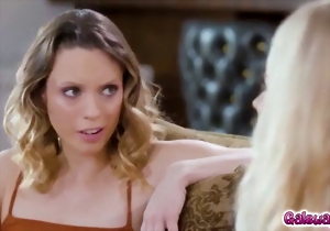 Gorgeous lesbian threesome session with a big-boobed mature